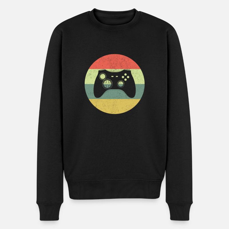 Vintage Gaming, Controller, Video Game - Men's Premium Organic Jumper - black