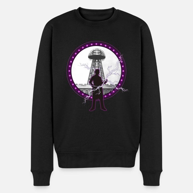 Tesla Nikola, Tesla Nikola Tesla, Patent, - Männer Premium Bio Pullover - Schwarz