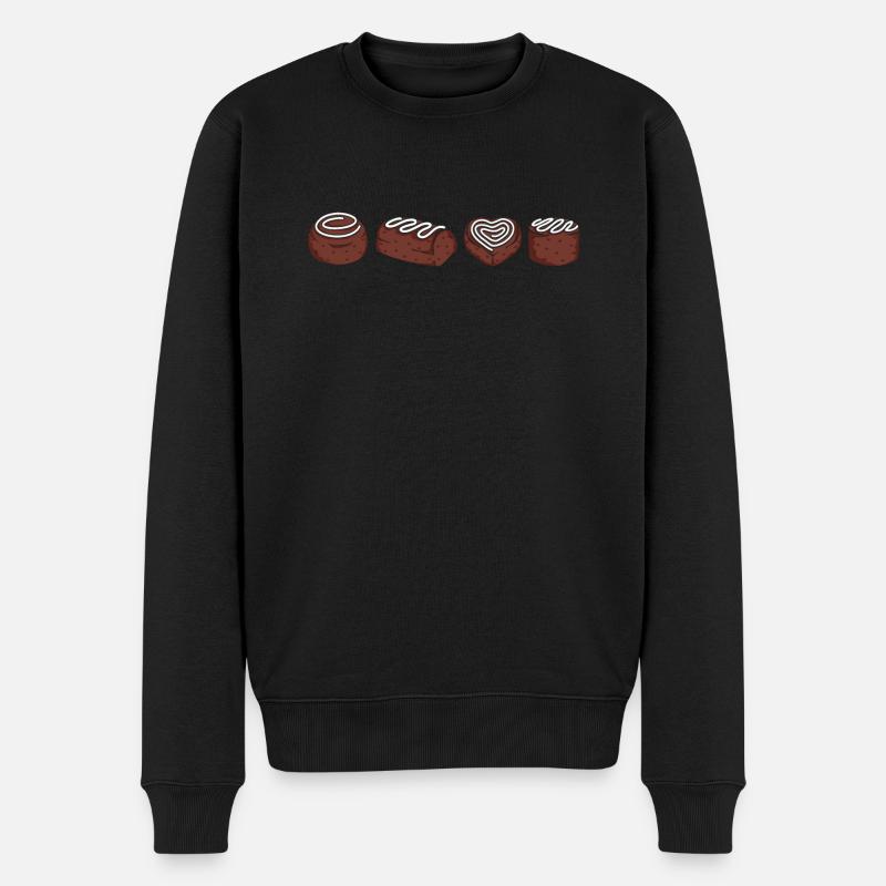 Pralinen - Männer Premium Bio Pullover - Schwarz