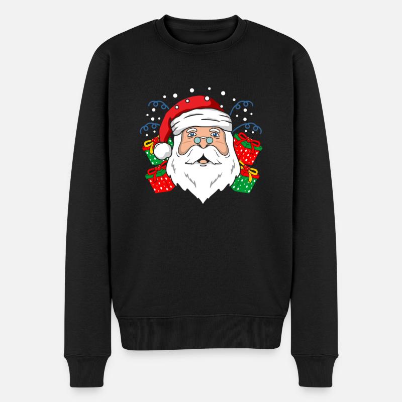 Santa Weihnachtsmann - Männer Premium Bio Pullover - Schwarz