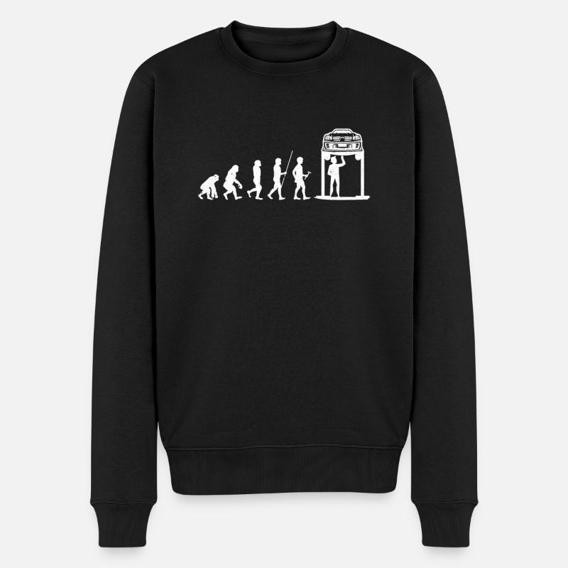 Mécanicien Evolution ... mécanique - Pull Premium bio Homme - noir