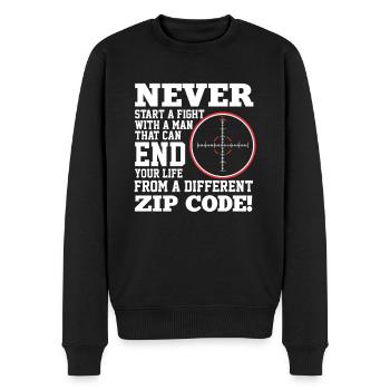 Scharfschütze Sniper Soldat Schießen Waffen Soldat - Männer Premium Bio Pullover - Schwarz - Vorne - Nico (187cm)