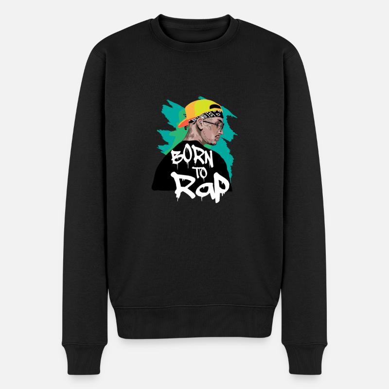 Born to rap - Rapper - Männer Premium Bio Pullover - Schwarz