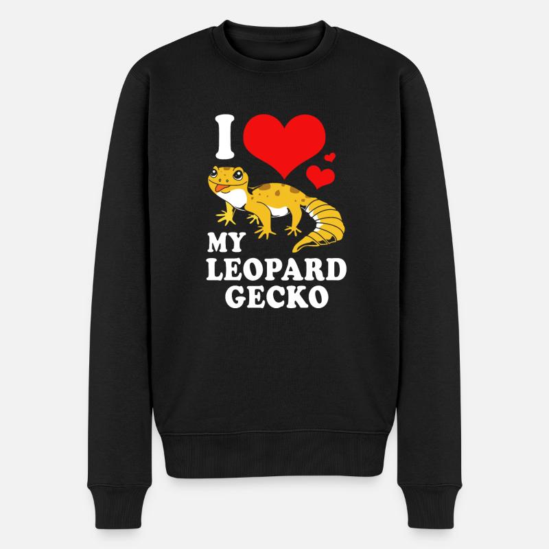 Gecko Lézards Gecko Reptiles - Pull Premium bio Homme - noir