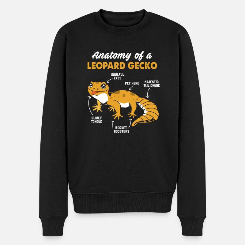 Gecko Anatomie - Männer Premium Bio Pullover - Schwarz