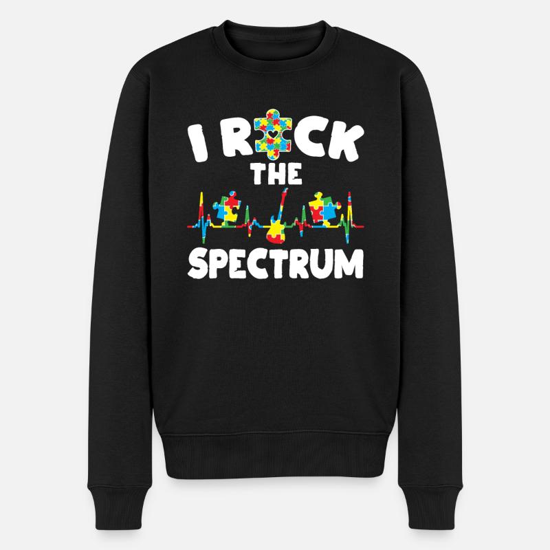 I Rock Support Autism Awareness Autisten - Männer Premium Bio Pullover - Schwarz