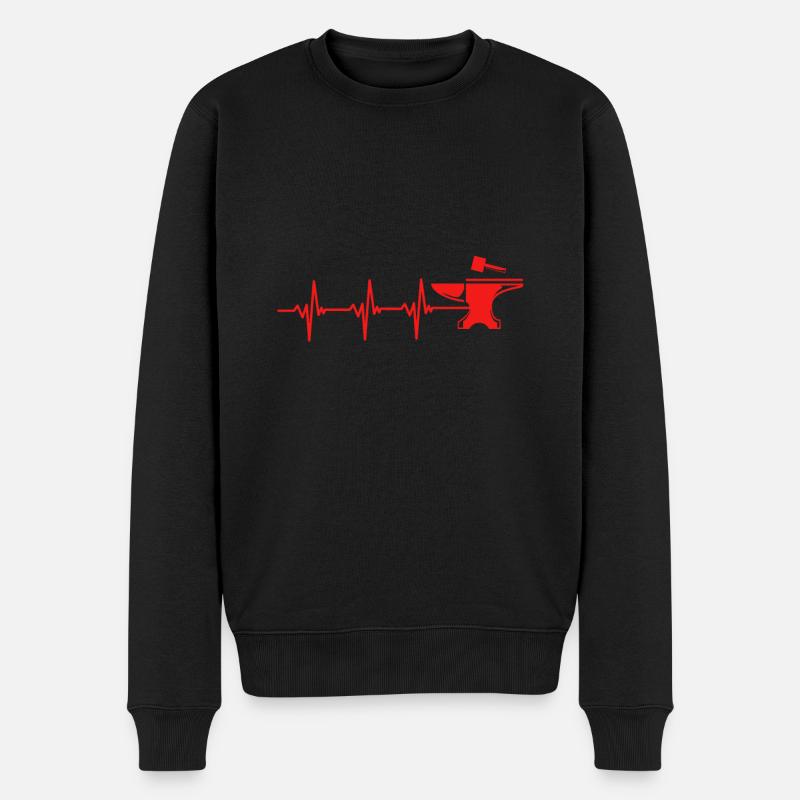 Schmied Amboss - Männer Premium Bio Pullover - Schwarz
