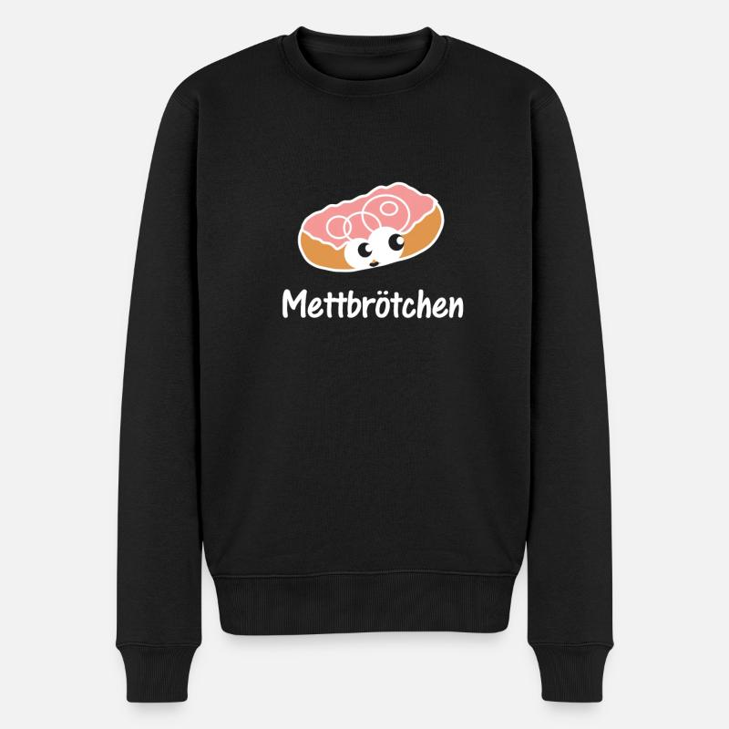mettbrötchen mett liebe - Männer Premium Bio Pullover - Schwarz