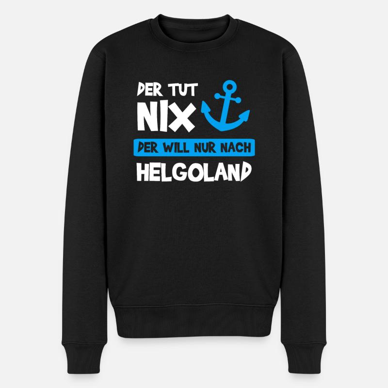 Helgoland Nordfriesland Nordsee Geschenk - Männer Premium Bio Pullover - Schwarz