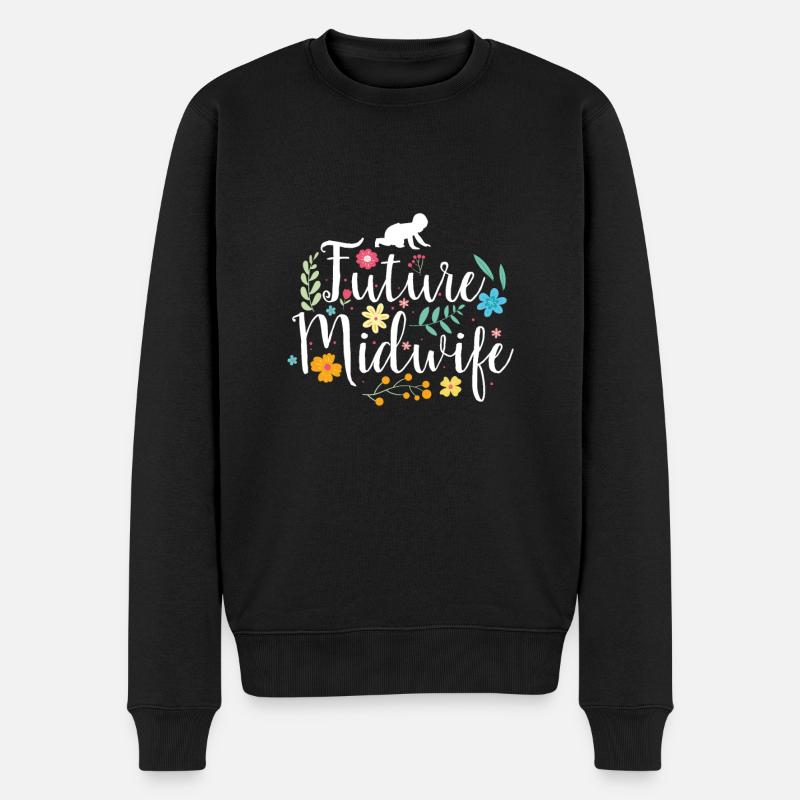 Hebammen Schule | Hebammen Geburtshelfer Geschenke - Männer Premium Bio Pullover - Schwarz