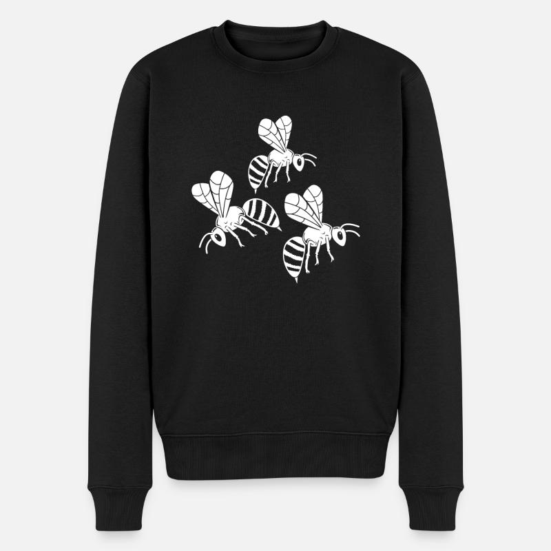 Bienen - Männer Premium Bio Pullover - Schwarz
