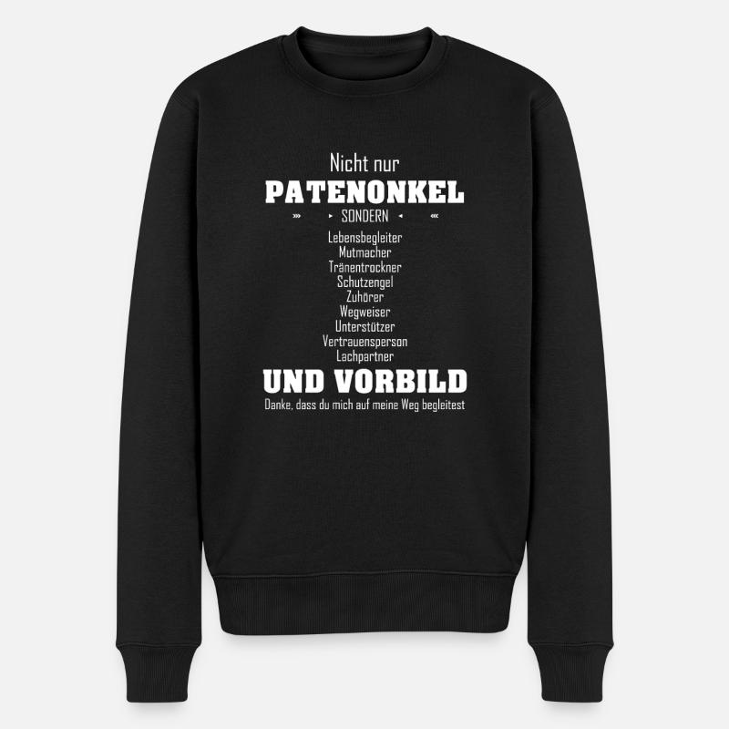 Patenonkel Vorbild Onkel Geschenk - Männer Premium Bio Pullover - Schwarz