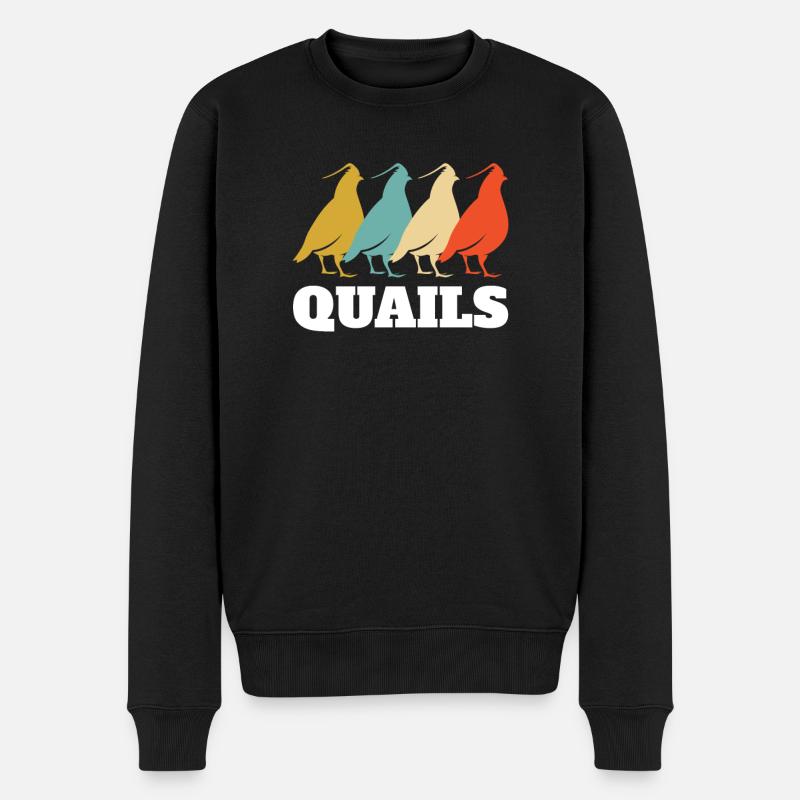 Rétro Quail Design - Pull Premium bio Homme - noir