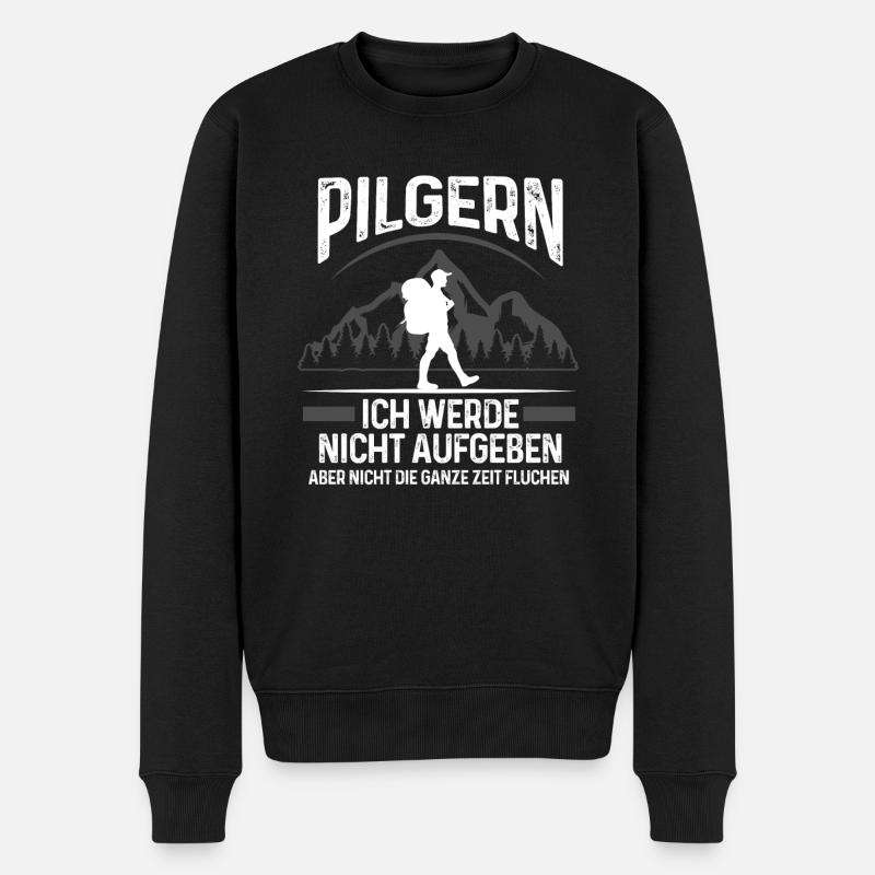 Pilgern Pilgerer Jakobsmuschel Geschenk - Männer Premium Bio Pullover - Schwarz