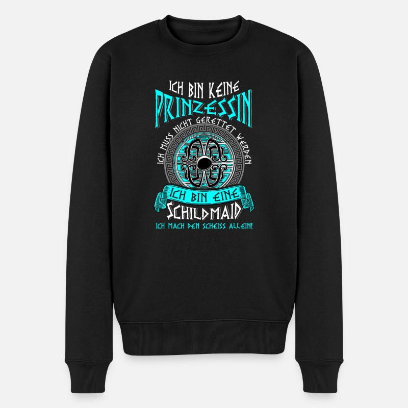 Schildmaid Keine Prinzessin Wikinger Geschenk - Männer Premium Bio Pullover - Schwarz
