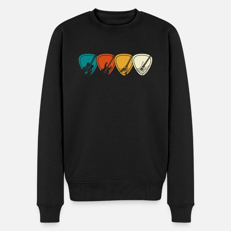 Gitarre - Männer Premium Bio Pullover - Schwarz