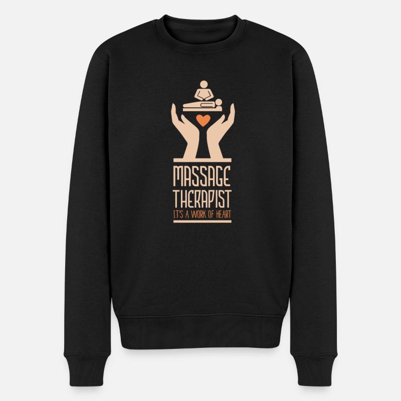 Massage Therapist Its A Work Of Heart Message Gift - Männer Premium Bio Pullover - Schwarz