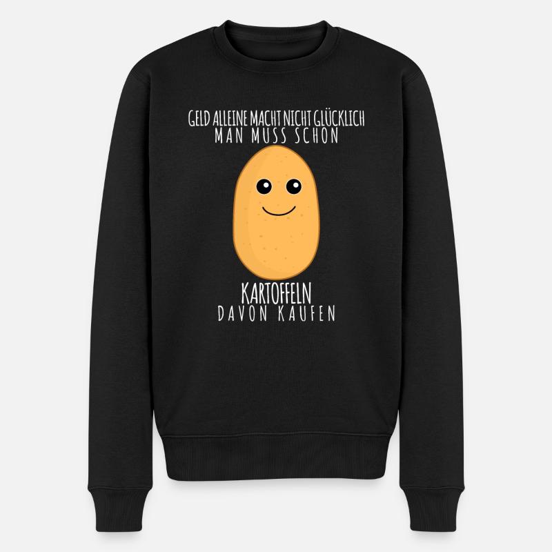 Kartoffel Spruch lustig - Männer Premium Bio Pullover - Schwarz
