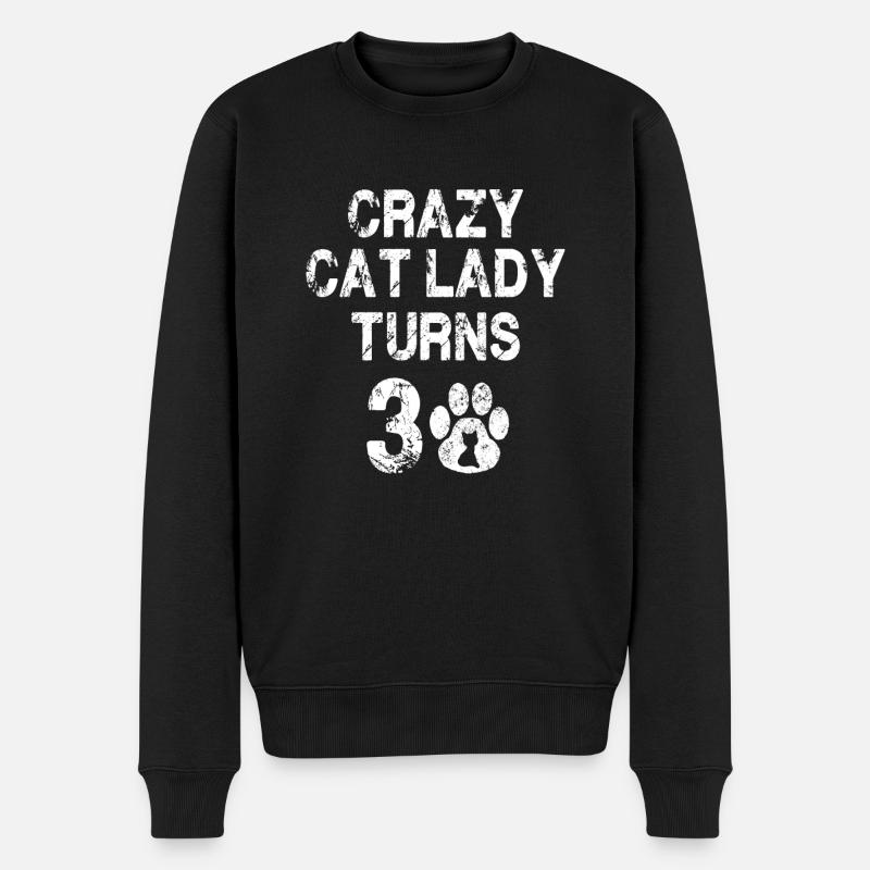 Cat lady 30 - Pull Premium bio Homme - noir