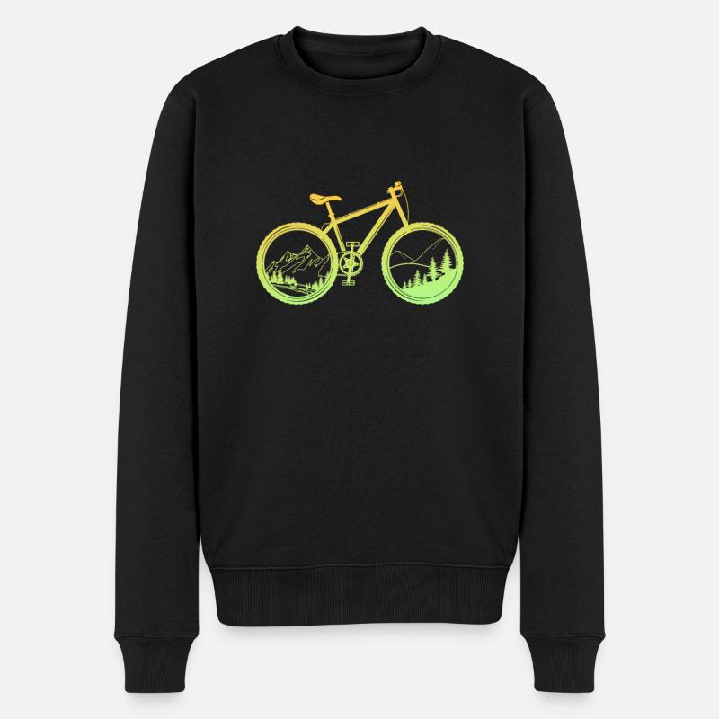Mountainbike - Männer Premium Bio Pullover - Schwarz