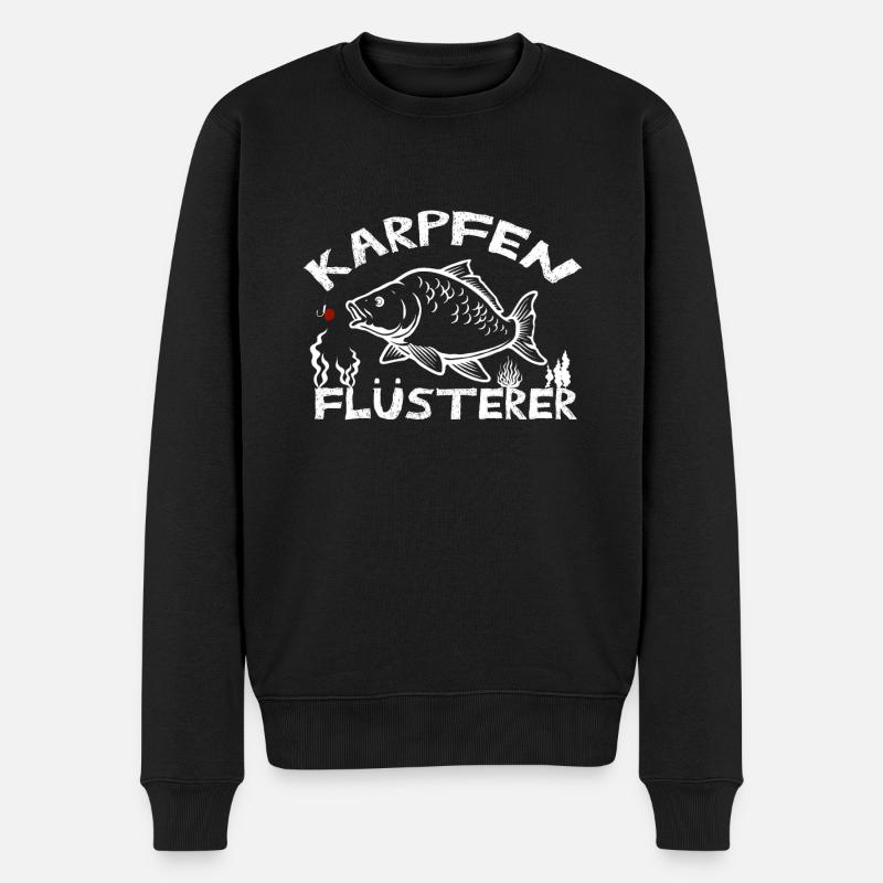 Karpfen Flüsterer - Männer Premium Bio Pullover - Schwarz