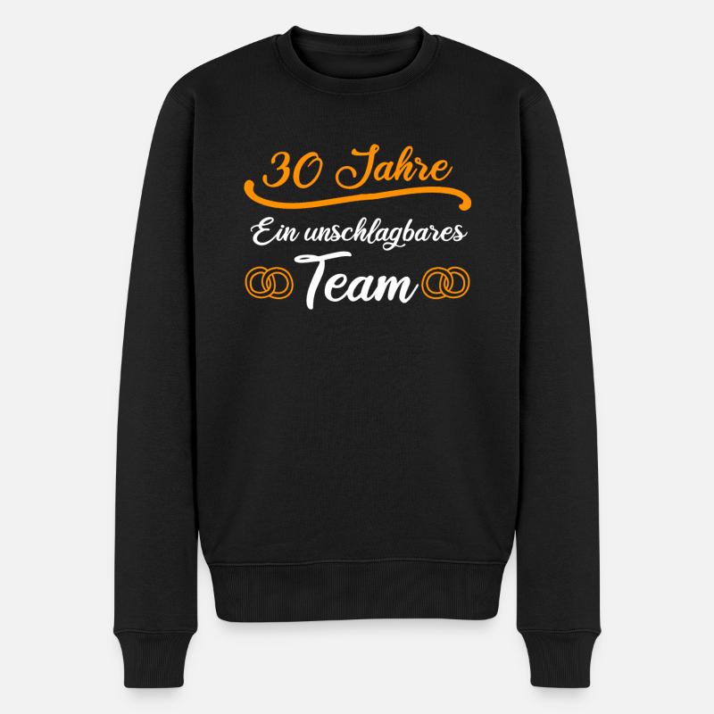Perlenhochzeit 30.Hochzeitstag Seit 1992 Geschenk - Männer Premium Bio Pullover - Schwarz