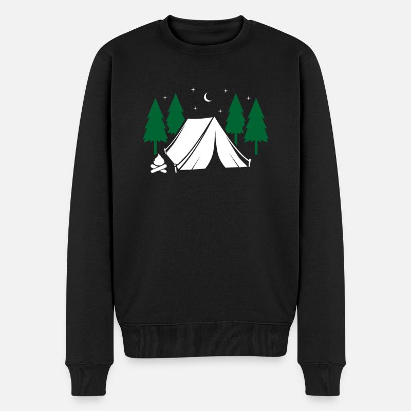 Zelt - Männer Premium Bio Pullover - Schwarz