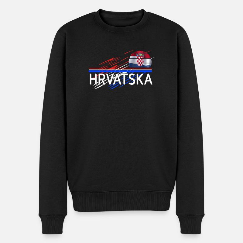 Hrvatska - Männer Premium Bio Pullover - Schwarz