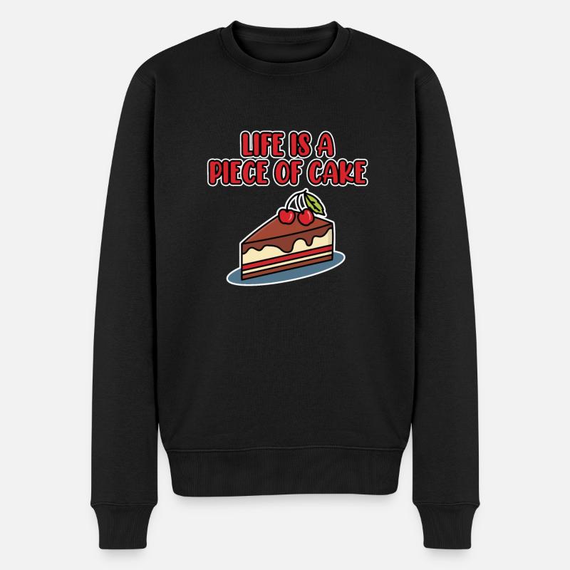 Kuchen - Männer Premium Bio Pullover - Schwarz