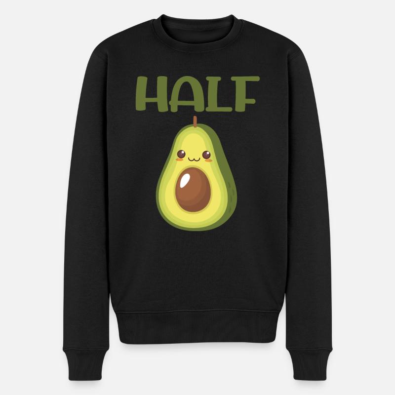 Avocado Half Funny Matching Paare Valentinstag - Männer Premium Bio Pullover - Schwarz