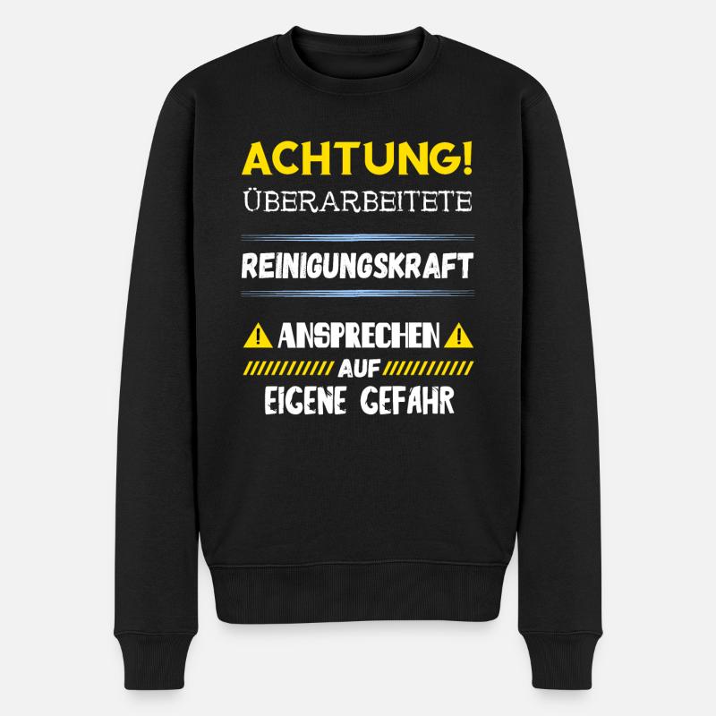 Reinigungskraft Putzfrau Gebäudereiniger Geschenke - Männer Premium Bio Pullover - Schwarz
