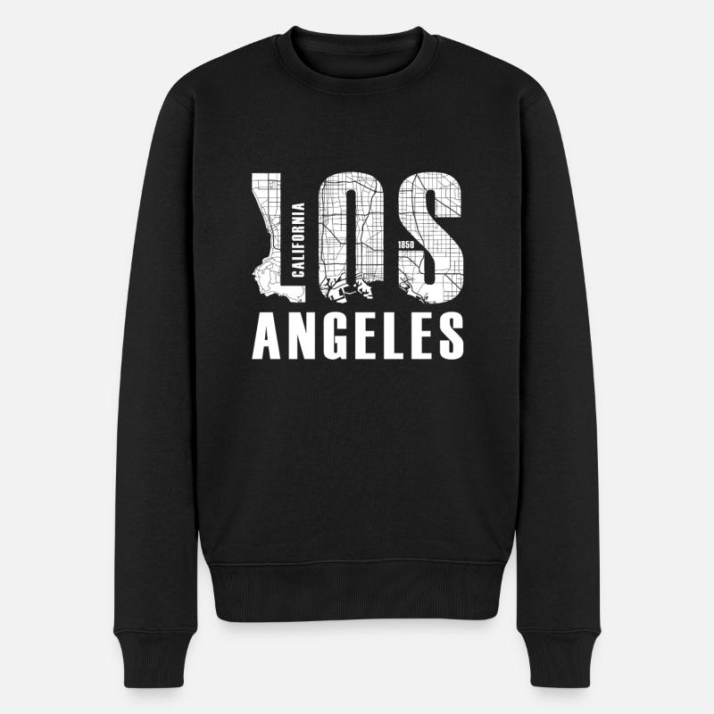 Los Angeles - Männer Premium Bio Pullover - Schwarz