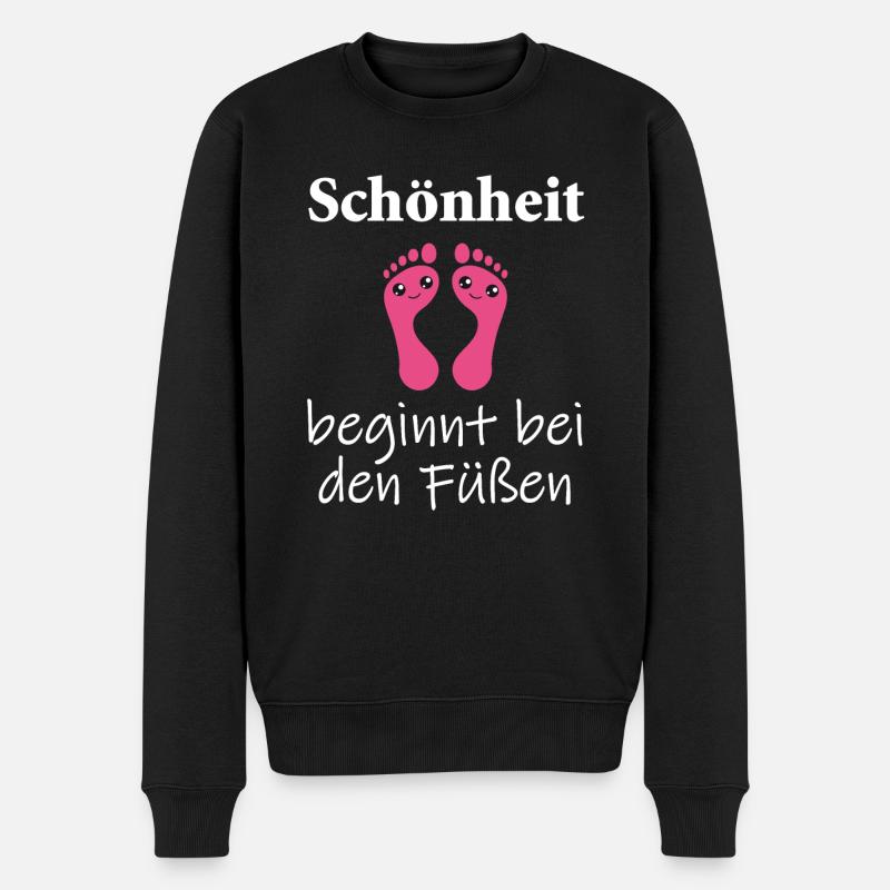 Fußpflege Pediküre Podologe Nagelstudio Geschenk - Männer Premium Bio Pullover - Schwarz