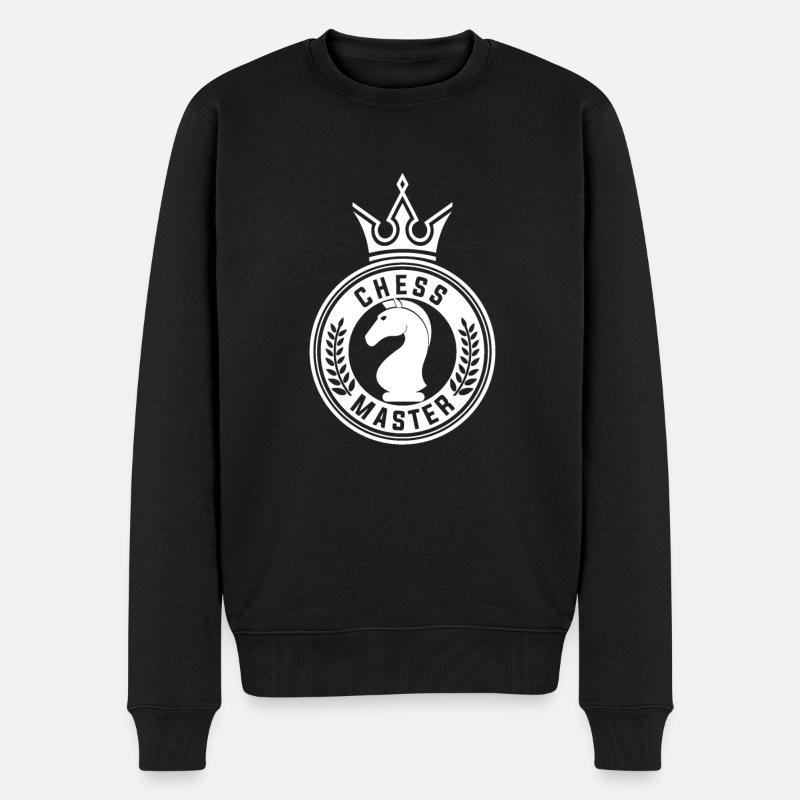 Schach Schachspiel Schachspieler Schachbrett - Männer Premium Bio Pullover - Schwarz
