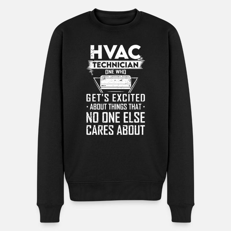 HLK Techniker Lustiger Spruch Haustechniker - Männer Premium Bio Pullover - Schwarz