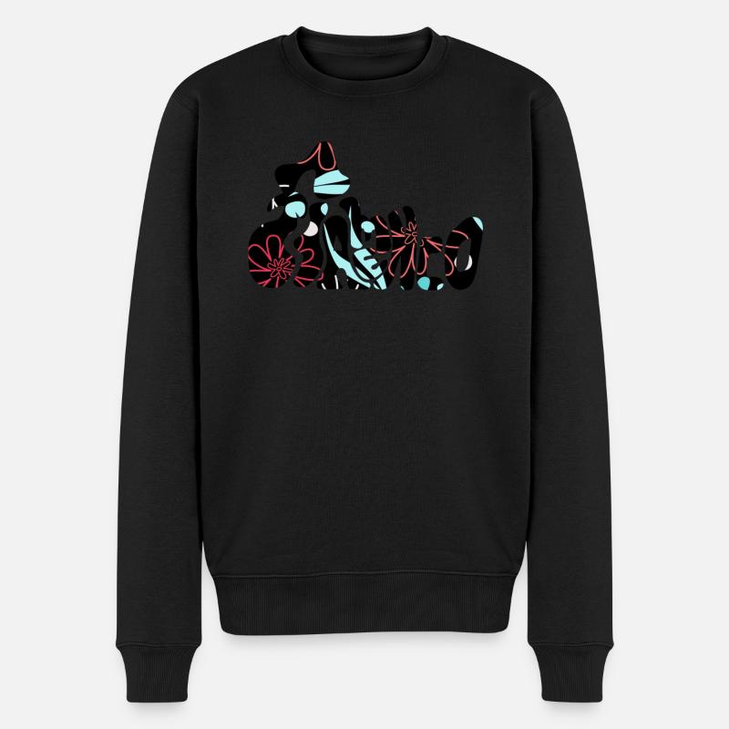 Nur Flamenco-Blumenwort - Männer Premium Bio Pullover - Schwarz