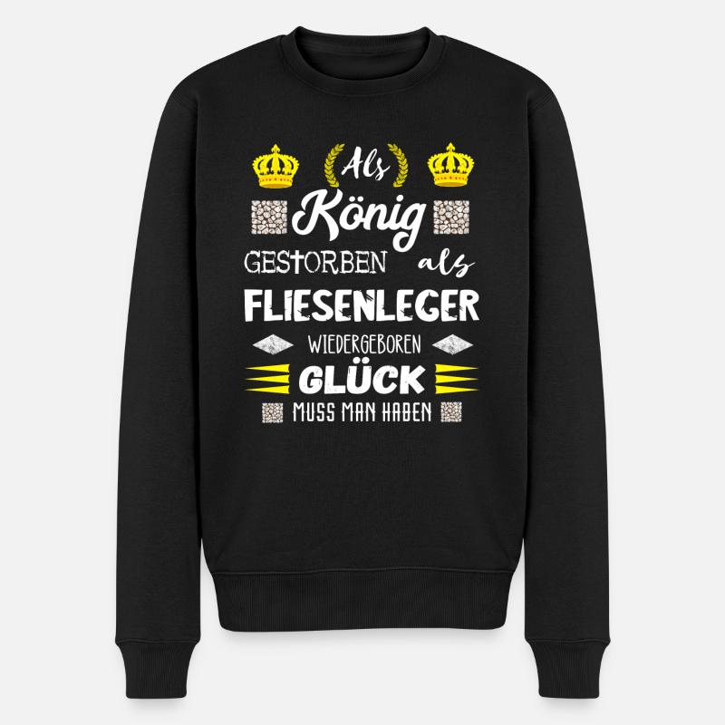 Fliesenleger Fliesen Legen Bodenleger Geschenke - Männer Premium Bio Pullover - Schwarz