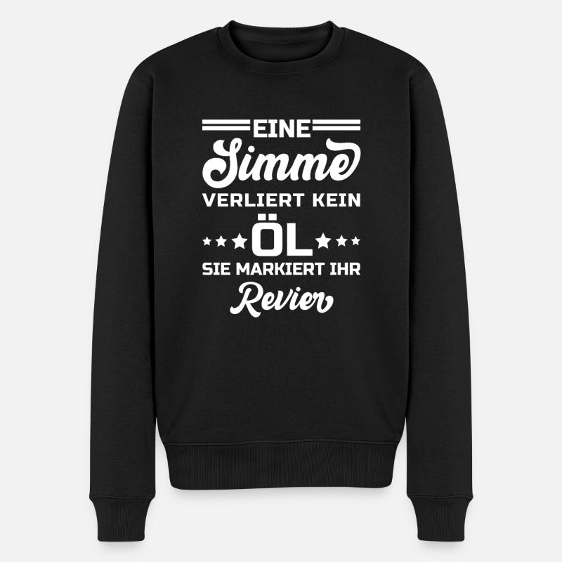 Simson Spruch Simme Moped - verliert kein Öl - Männer Premium Bio Pullover - Schwarz