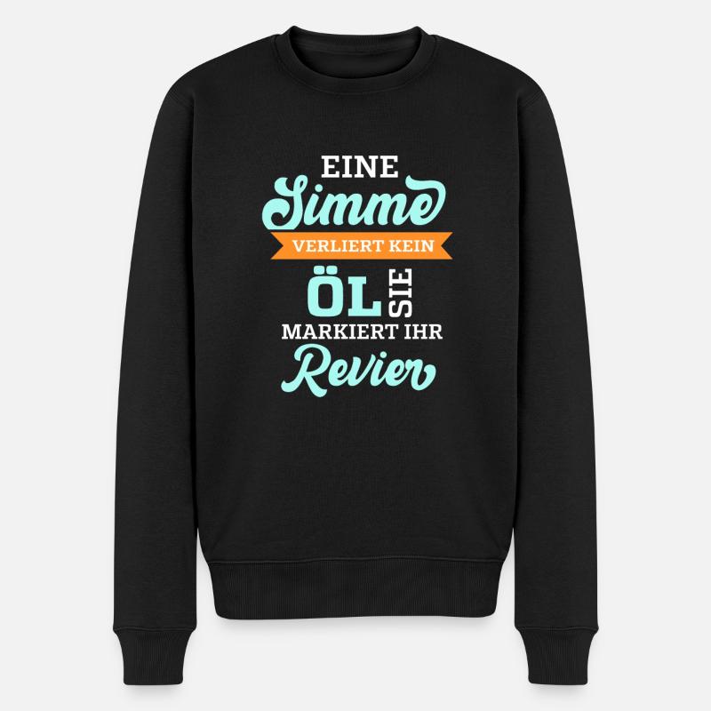 Simson Spruch Simme Moped - verliert kein Öl - Männer Premium Bio Pullover - Schwarz
