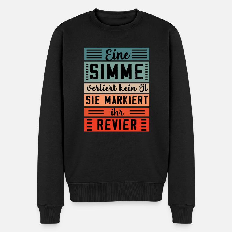 Simson Spruch Simme Moped - verliert kein Öl - Männer Premium Bio Pullover - Schwarz
