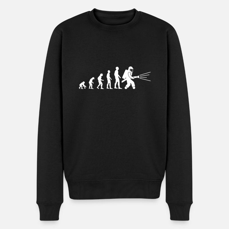 t shirt evolution pompier humour pompiers cadeau - Pull Premium bio Homme - noir