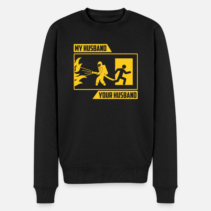 My husband your husband - Männer Premium Bio Pullover - Schwarz