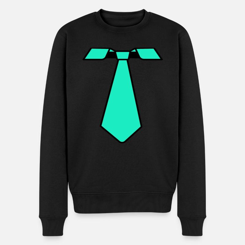 Karneval Fasching Krawatte - Männer Premium Bio Pullover - Schwarz