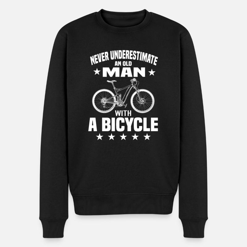 Alter Mann Fahrrad - Männer Premium Bio Pullover - Schwarz