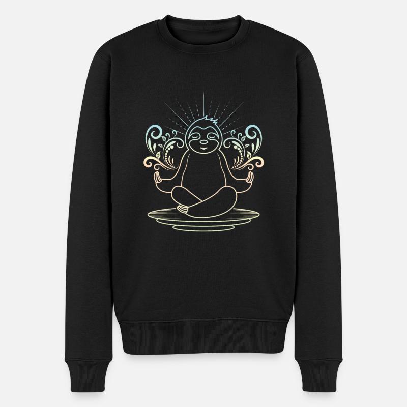 Yoga paresseux - Pull Premium bio Homme - noir
