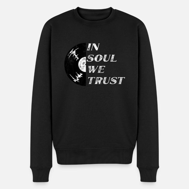 Soul Musik Vinyl - Männer Premium Bio Pullover - Schwarz