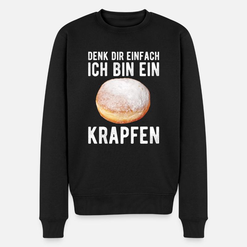 Ich Bin Ein Krapfen Faschingskrapfen Kostüm - Männer Premium Bio Pullover - Schwarz