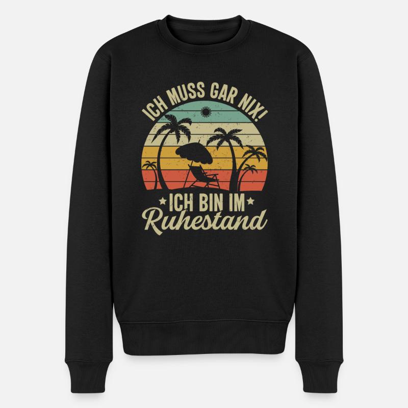 Rentner Rente Ruhestand Geschenk - Männer Premium Bio Pullover - Schwarz