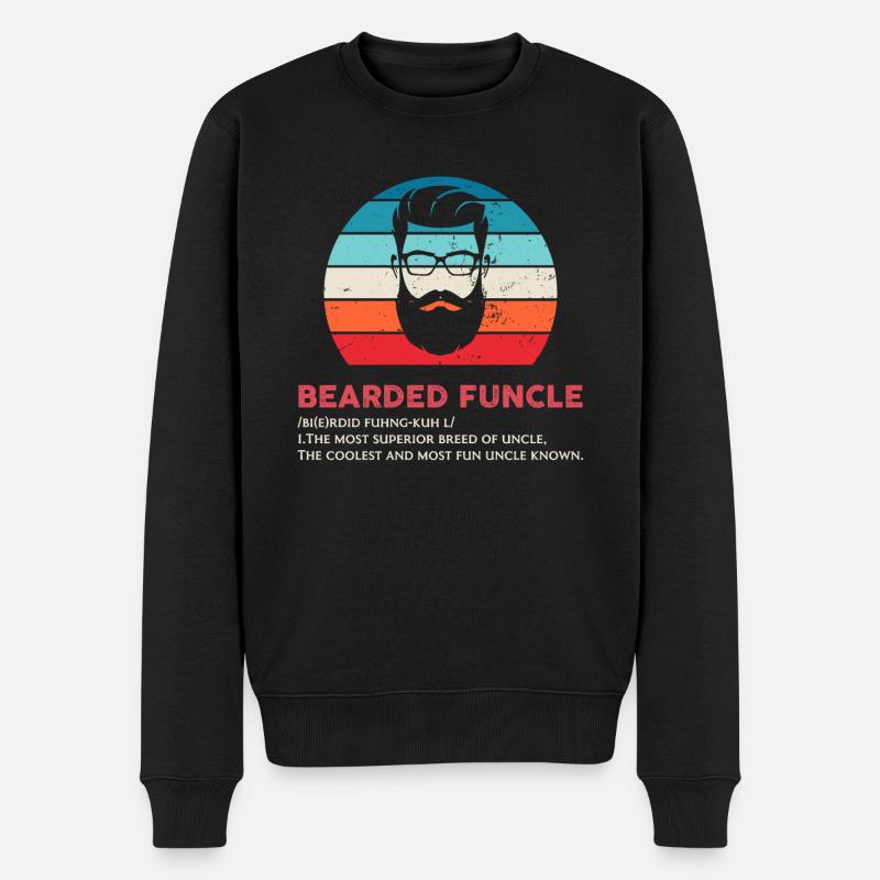 lustiger bärtiger funcle Definition Retro - Männer Premium Bio Pullover - Schwarz