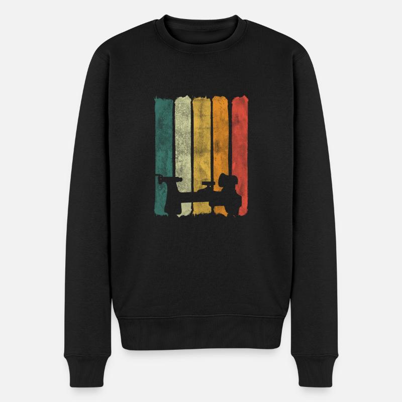 Illustration de tour à bois à poutre rétro - Pull Premium bio Homme - noir